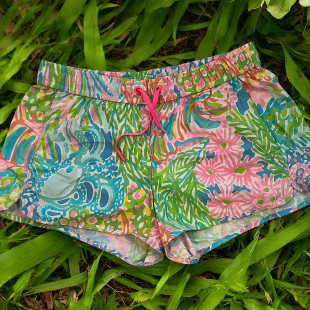 Lilly Pulitzer Womens Casual Shorts Multicolor Floral Drawstring